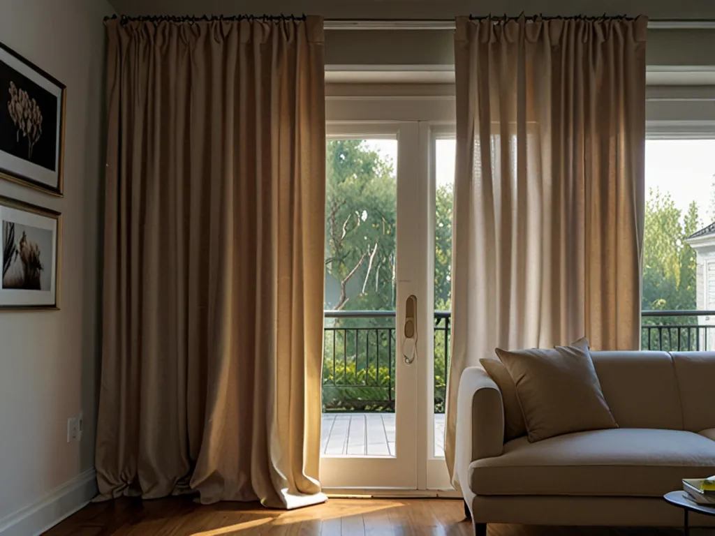 Window treatments and curtains in soft natural fabrics